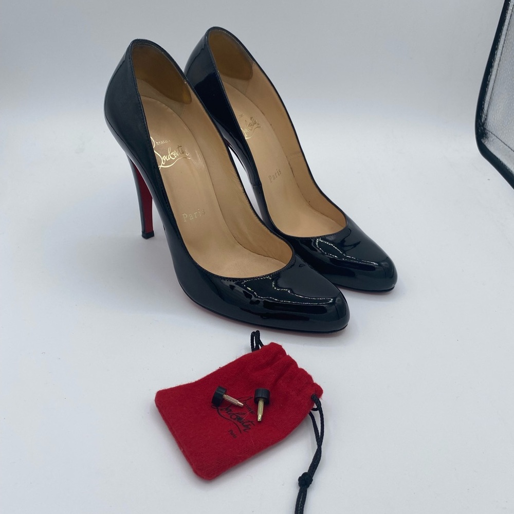 Christian Louboutin Patent Black Décolleté 868 Patent Calf Pumps - Picture 6 of 10